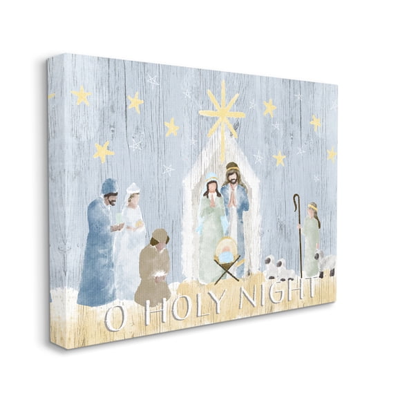 Stupell Industries Nativity Barn Stable Christmas Holiday Rustic Scene, 36 x 48, Design by Andi Metz