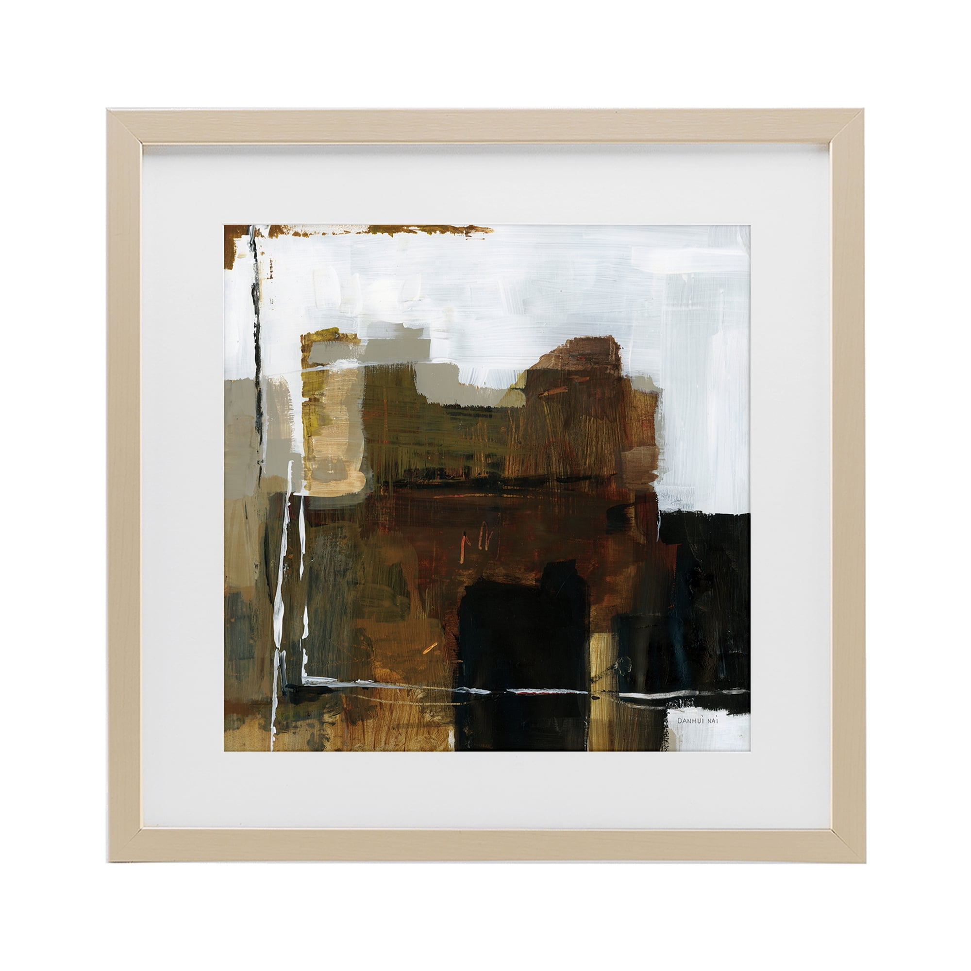 Stupell Industries Natural Abstract Earth Tones Birch Framed Print Under Glass, design by Danhui Nai
