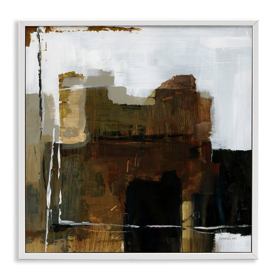 Stupell Industries Modern Natural Abstract Earth Tones White Framed Giclee Art, 24 x 24, by Danhui Nai