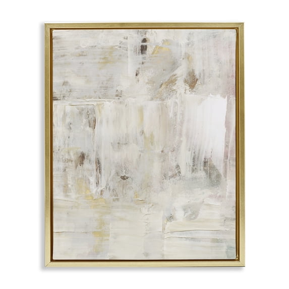 Stupell Industries Natural Abstract Pattern Abstract Painting Gold Floater Framed Canvas Art Print Wall Art, 25 x 31