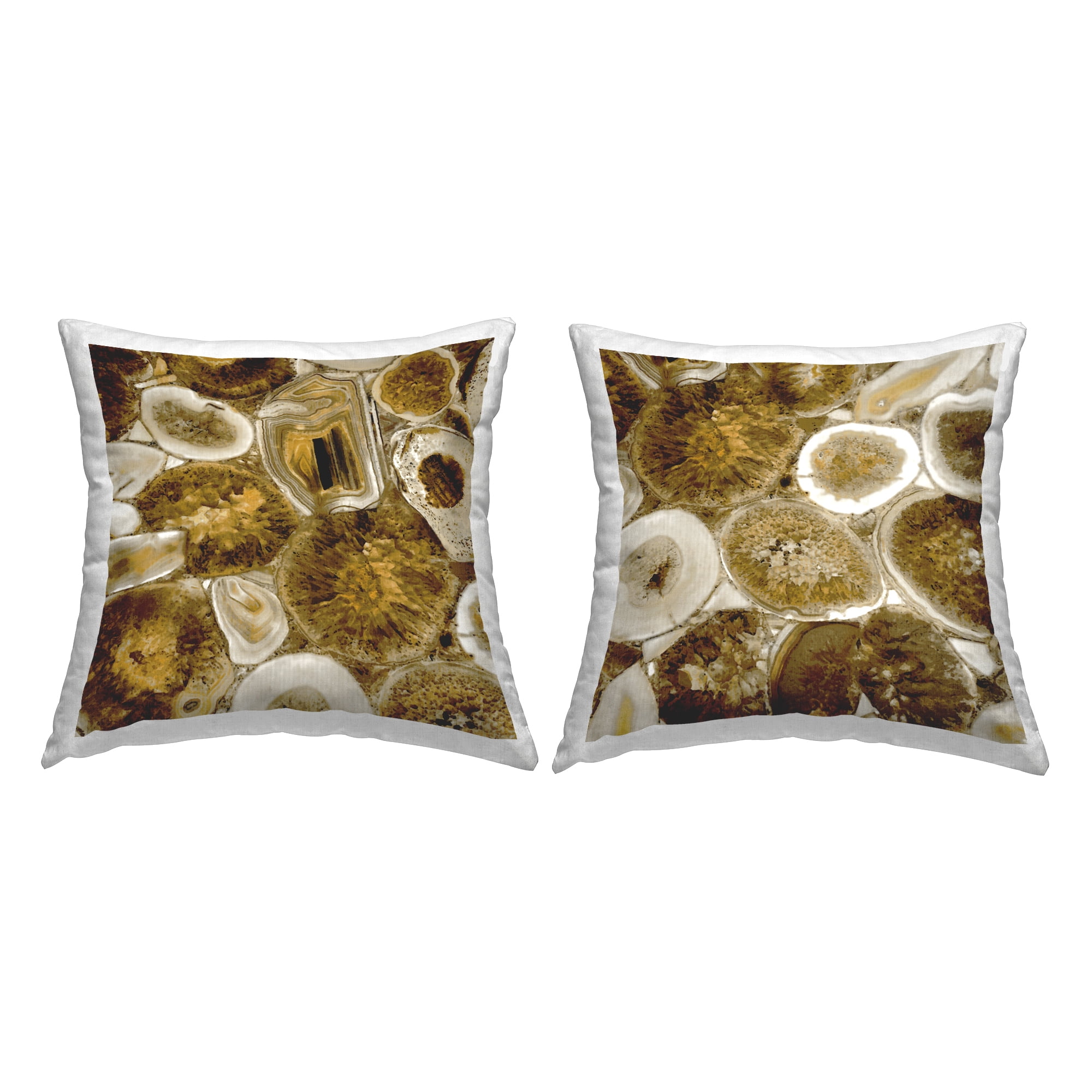 Stupell Industries Natural Agate Rock Crystals Printed Throw Pillow Design by Danielle Carson (Set of 2)