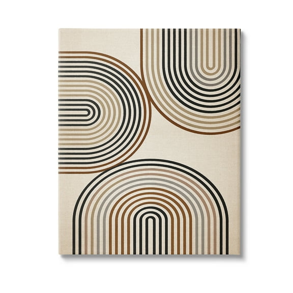 Stupell Industries Natural Boho Arches Abstract Painting Gallery Wrapped Canvas Art Print Wall Art, 16 x 20