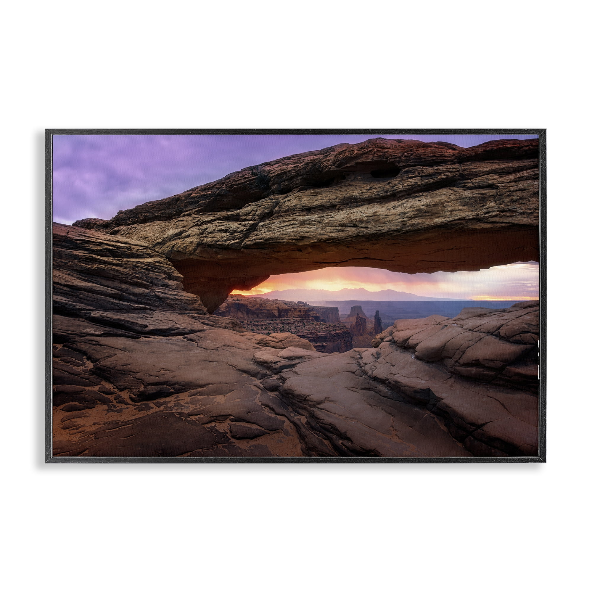 Stupell Industries Natural Canyon Rock Arch Landscape & Nature Photography Black Framed Art Print Wall Art, 24 x 16