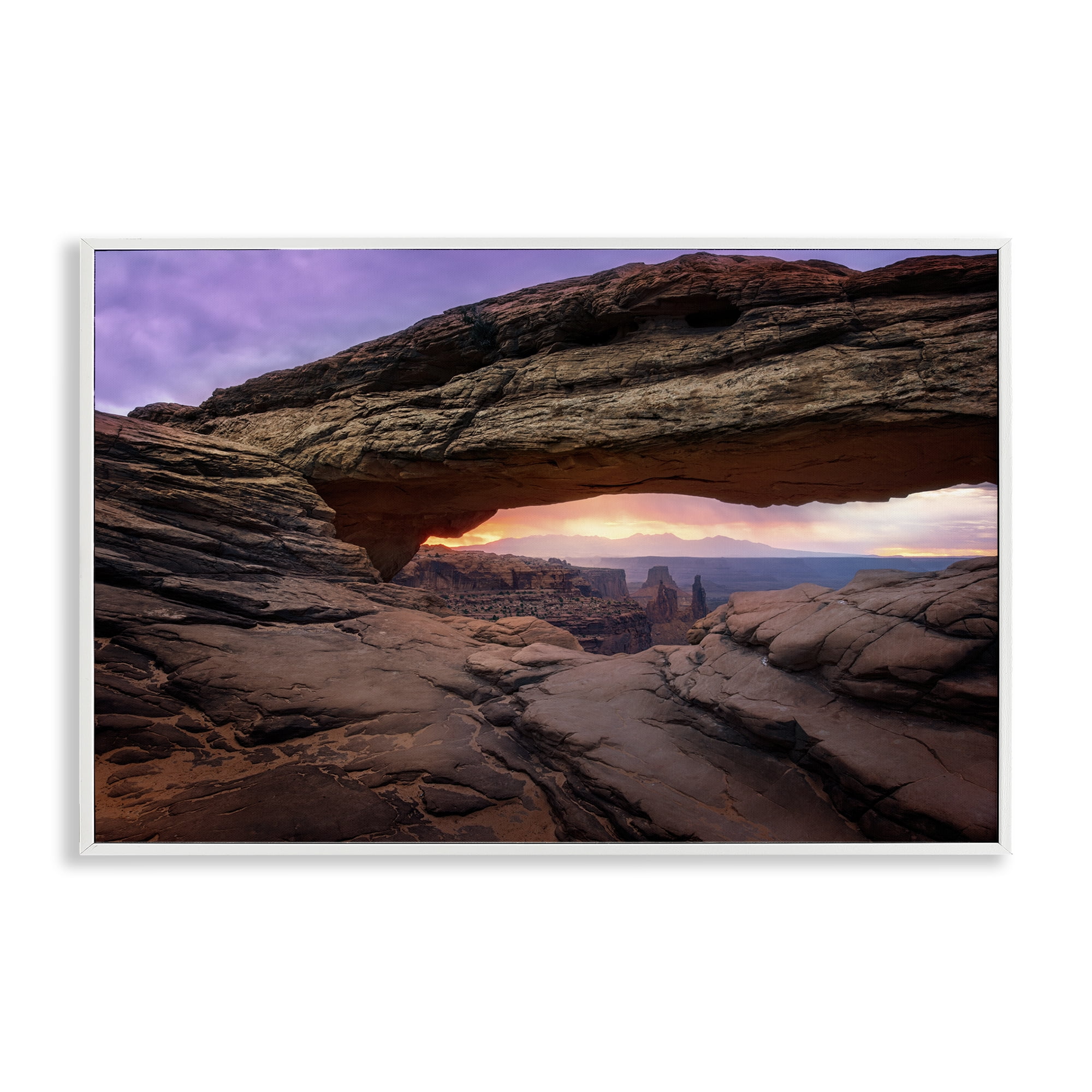 Stupell Industries Natural Canyon Rock Arch Landscape & Nature Photography White Framed Art Print Wall Art, 24 x 16