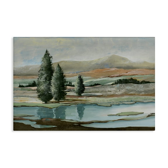 Stupell Industries Natural Creek Landscape Landscape & Nature Painting Wrapped Canvas Art Print Wall Art, 24 x 16