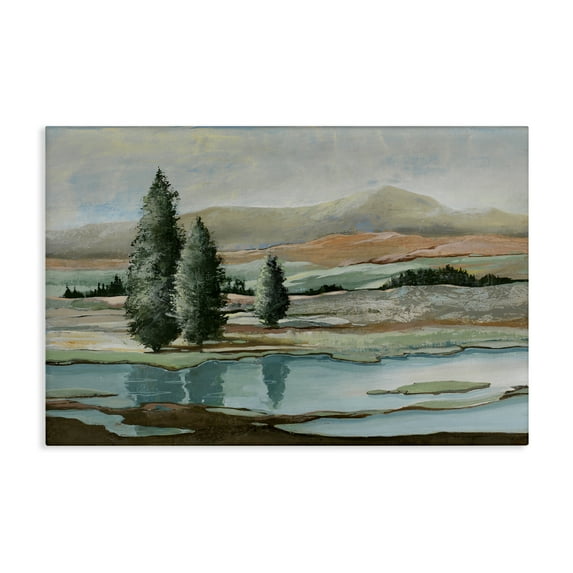 Stupell Industries Natural Creek Landscape Landscape & Nature Painting Wrapped Canvas Art Print Wall Art, 30 x 20