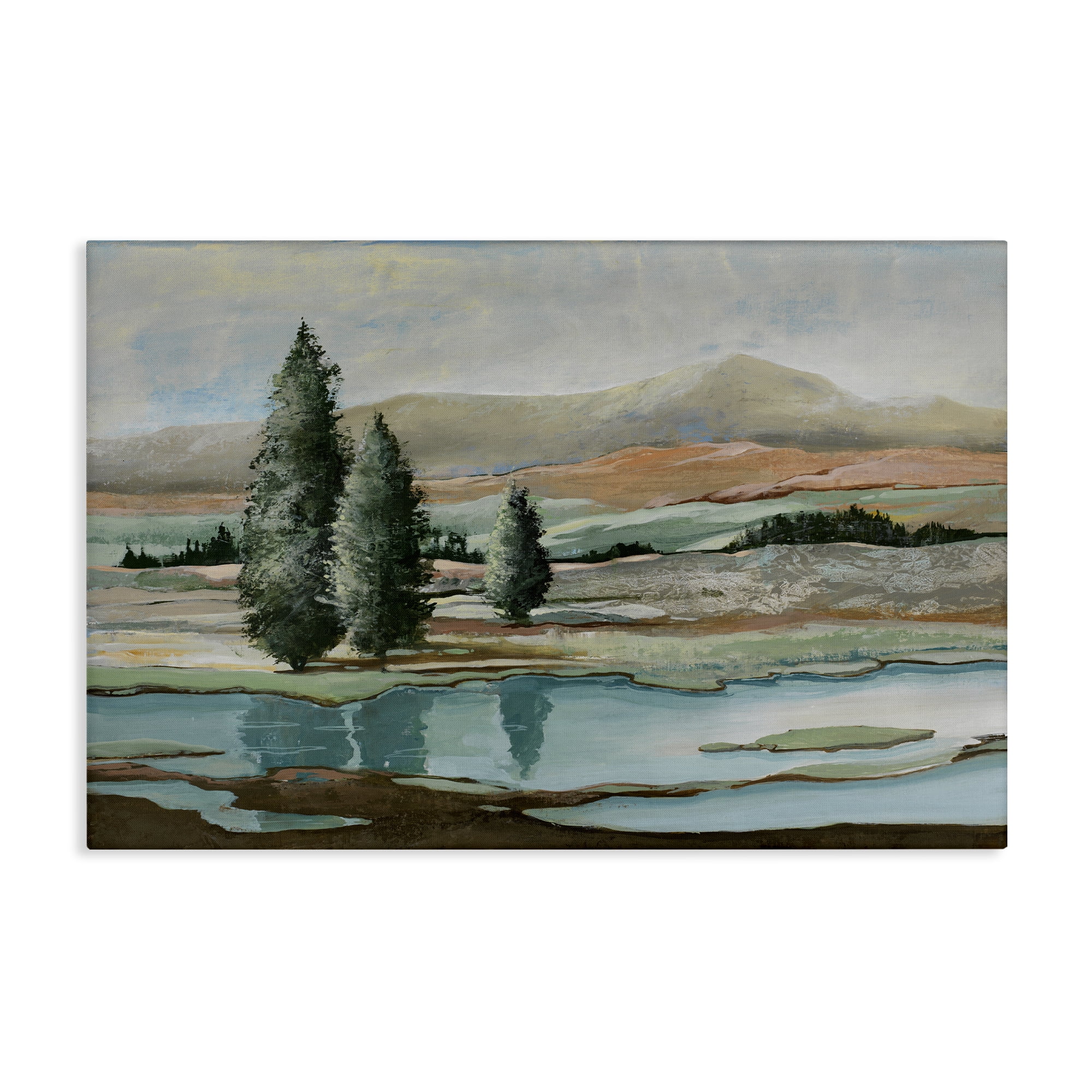 Stupell Industries Natural Creek Landscape Landscape & Nature Painting Wrapped Canvas Art Print Wall Art, 36 x 24