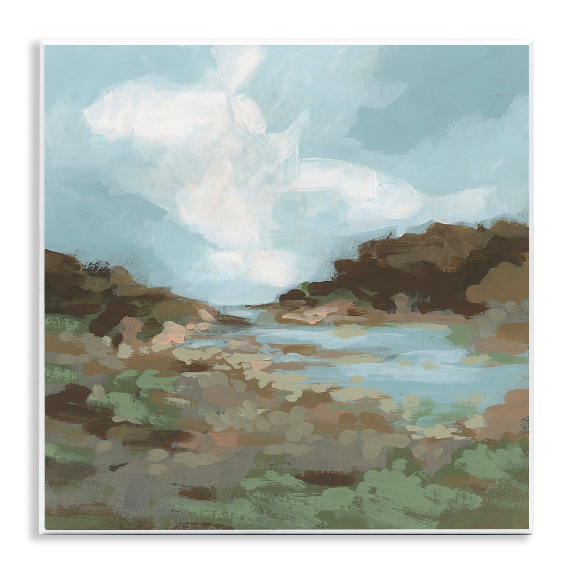 Stupell Industries Natural Creek Terrain Landscape & Nature Painting Unframed Art Print Wall Art, 12 x 12