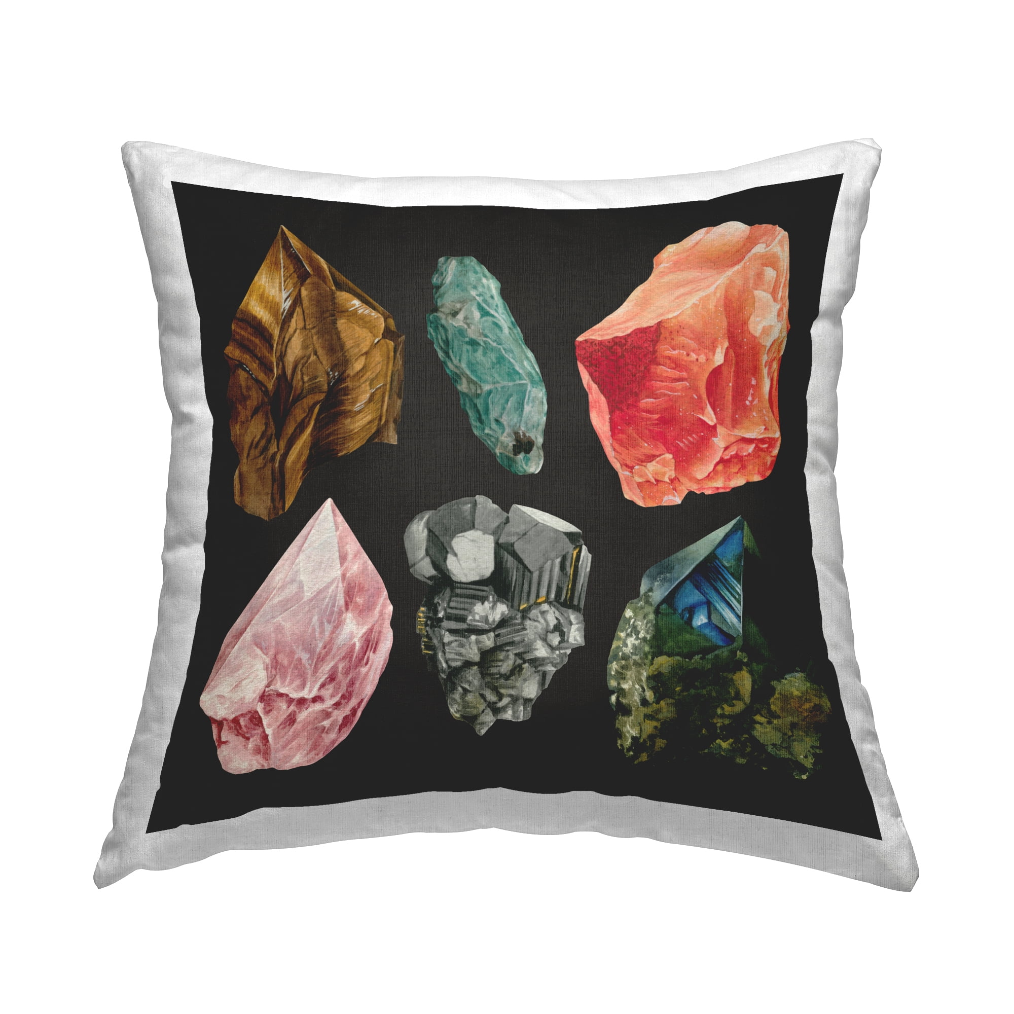 Stupell Industries Natural Crystal Gems Decorative Printed Throw Pillow Design by Grace Popp .