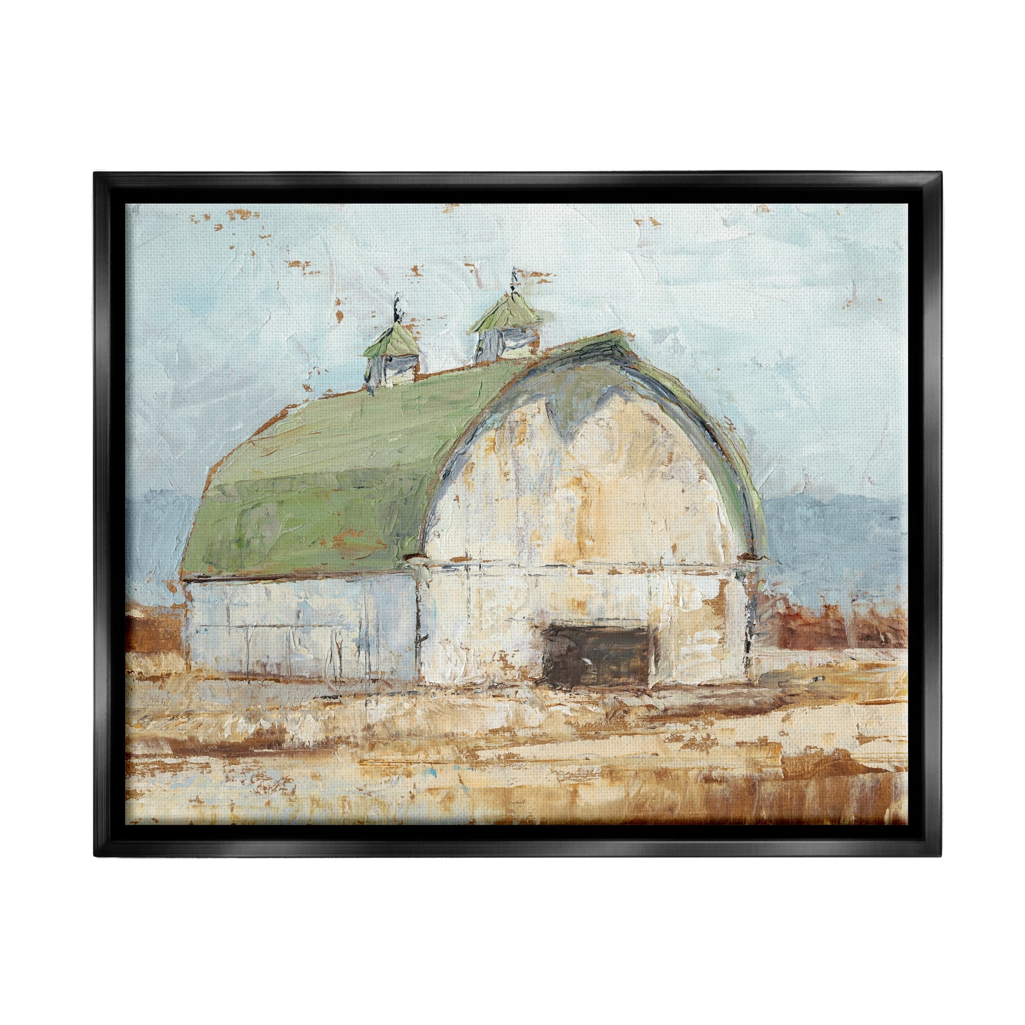 Stupell Industries Natural Earth Painted Barn Jet Black Framed Floating Canvas Wall Art, 24x30, by Ethan Harper