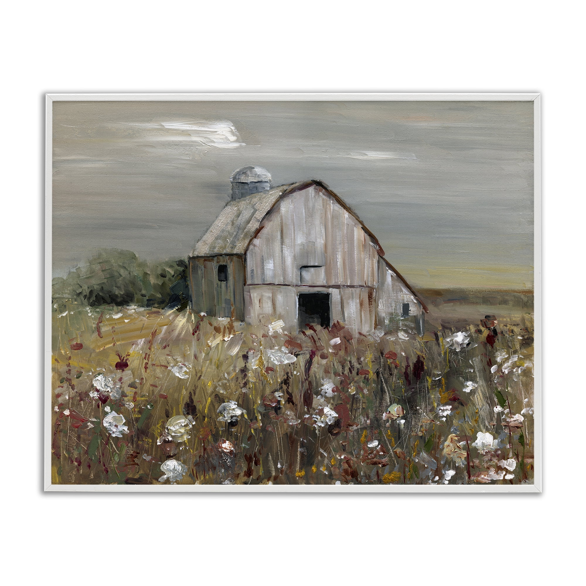 Stupell Industries Natural Farm Landscape Landscape & Nature Painting White Framed Art Print Wall Art, 14 x 11