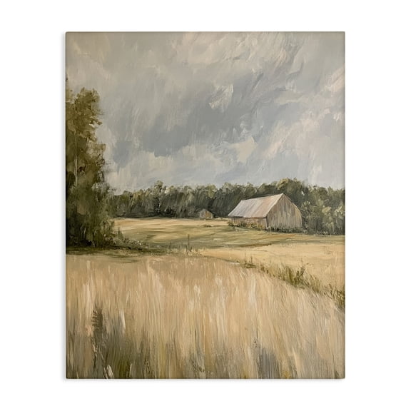 Stupell Industries Natural Farm's Wispy Grasses Landscape & Nature Painting Wrapped Canvas Canvas Art Print Wall Art, 36 x 48