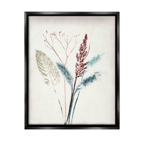 Stupell Industries Natural Floral Impression Botanical & Floral Painting Black Floater Framed Canvas Art Print Wall Art, 17 x 21