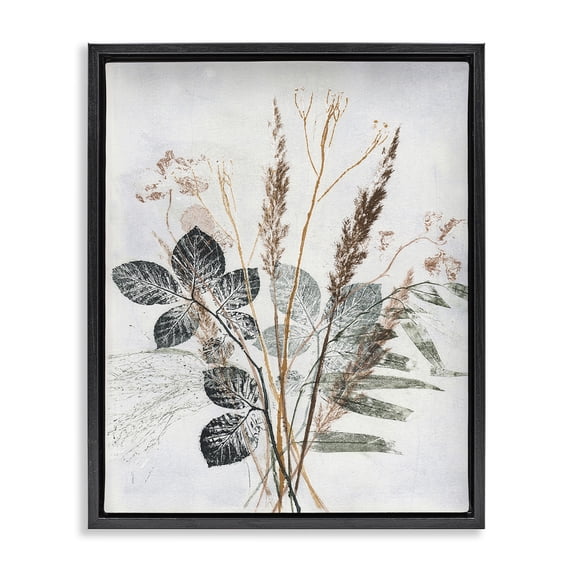 Stupell Industries Modern Natural Forest Leaves Black Floating Frame Canvas Art, 25 x 31, by Pernille Folcarelli