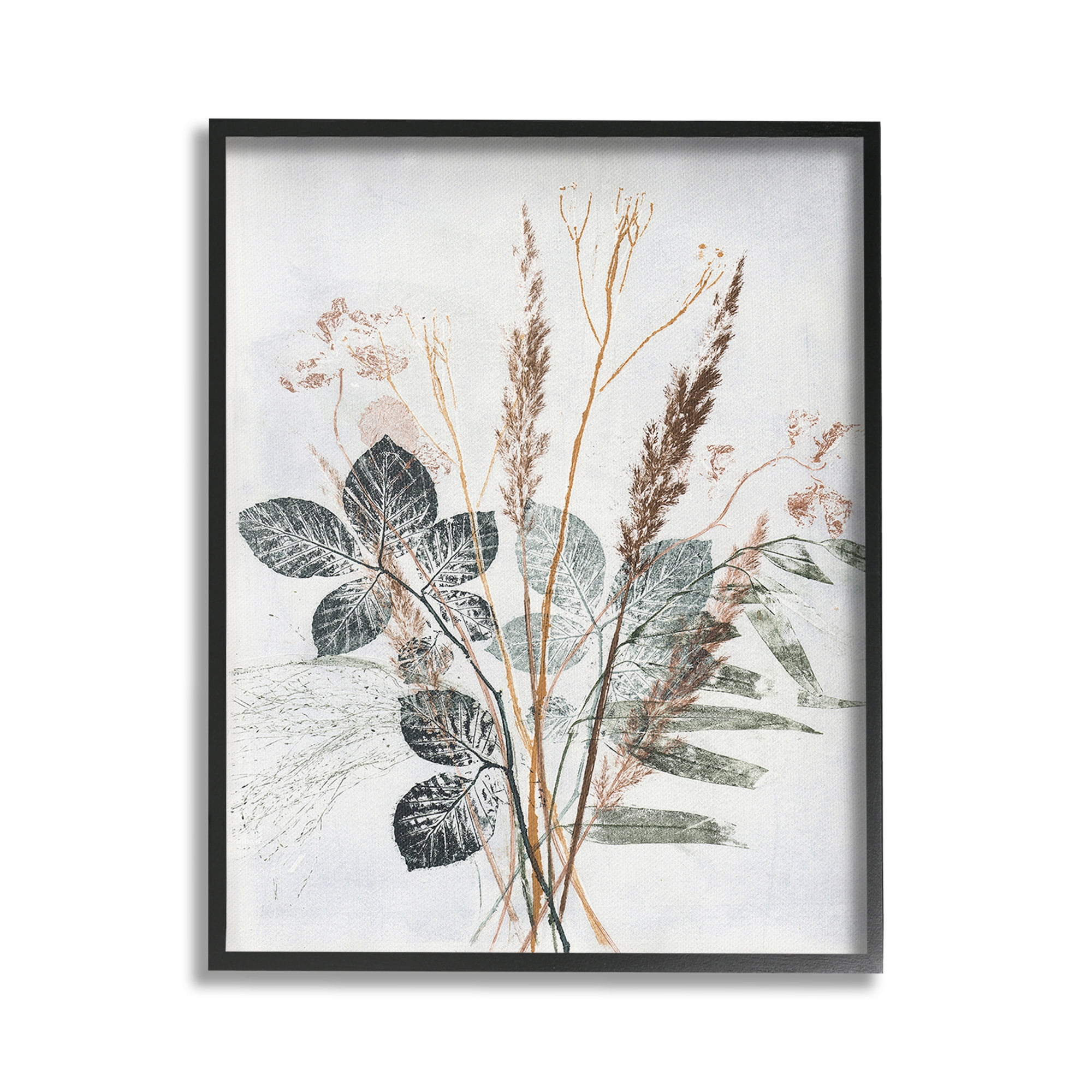 Stupell Industries Natural Forest Leaves Botanical & Floral Painting Black Framed Art Print Wall Art, 16 x 20