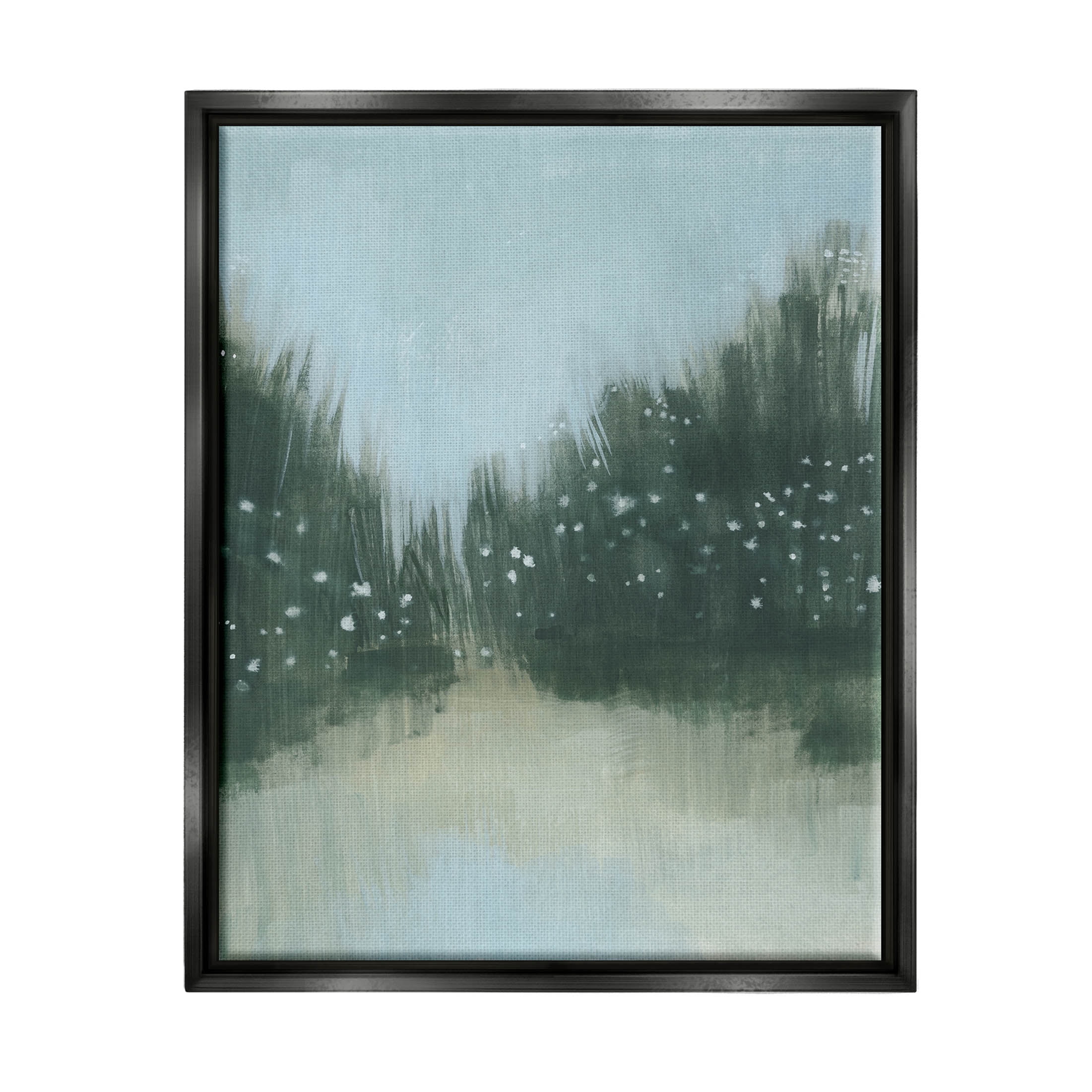 Stupell Industries Natural Grassy Plants Scenery Painting Jet Black Floating Framed Canvas Print Wall Art, Design by Grace Popp