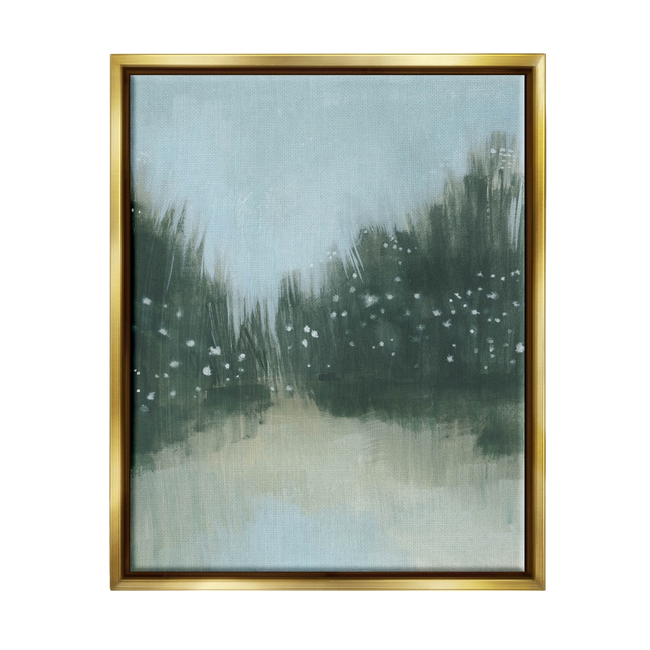 Stupell Industries Natural Grassy Plants Scenery Painting Metallic Gold Floating Framed Canvas Print Wall Art, Design by Grace Popp
