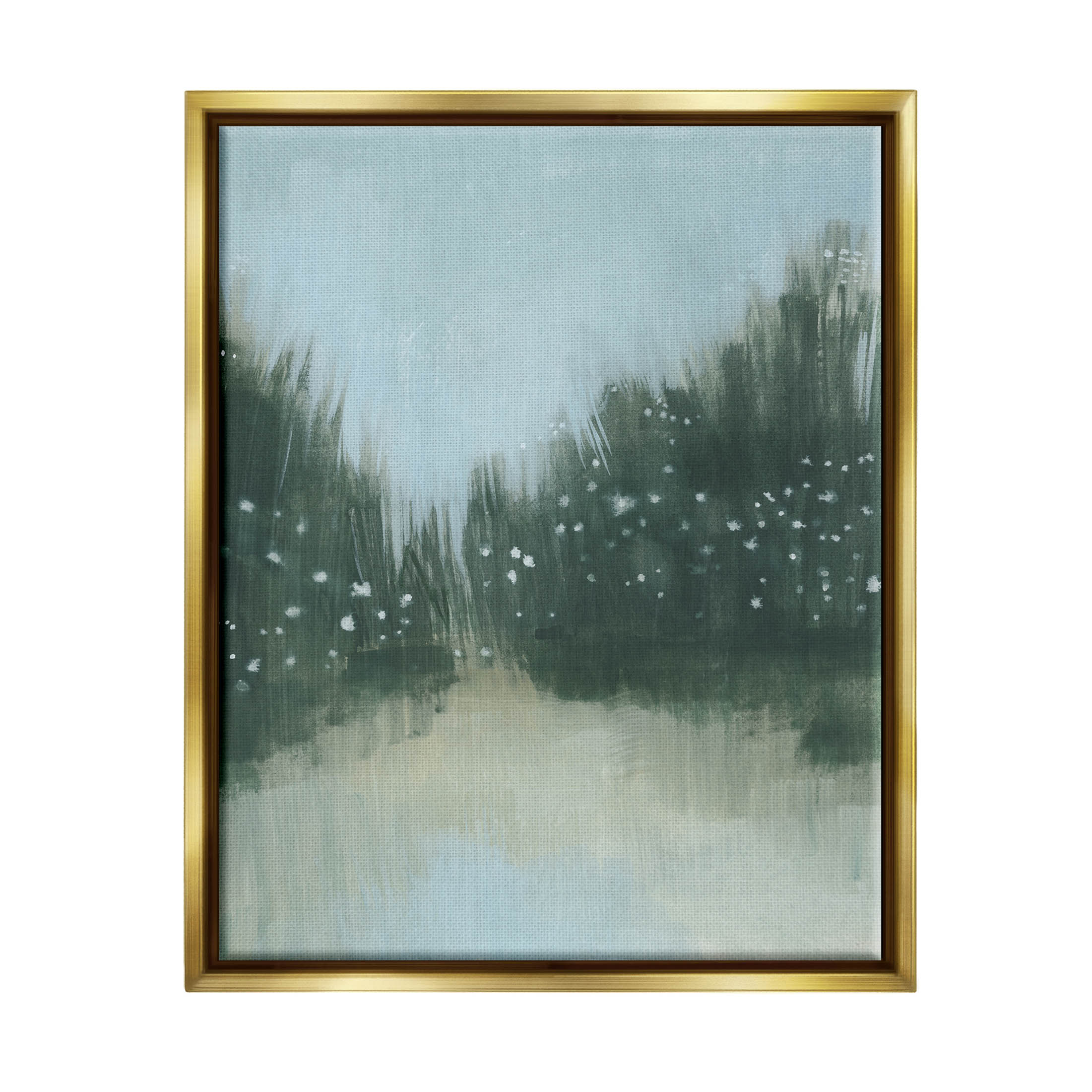 Stupell Industries Natural Grassy Plants Scenery Painting Metallic Gold Floating Framed Canvas Print Wall Art, Design by Grace Popp