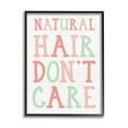 thumbnail image 1 of Stupell Industries Natural Hair Don't Care Phrase Pink Green Font Inspirational Painting Black Framed Art Print Wall Art, 11 x 14, 1 of 7