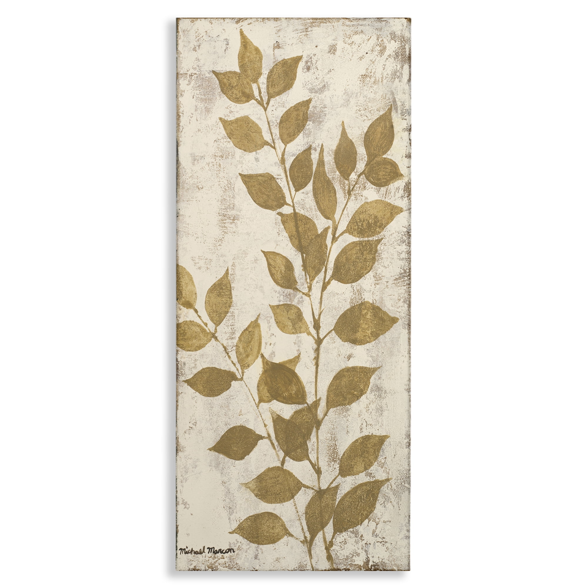 Stupell Industries Natural Leaves Impression Plants & Flowers Painting Wrapped Canvas Art Print Wall Art, 13 x 30
