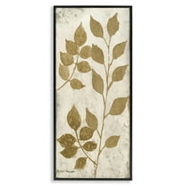 Stupell Industries Natural Leaves Overlap Plants & Flowers Painting Black Framed Art Print Wall Art, 10 x 24