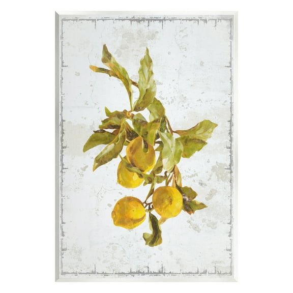 Stupell Industries Natural Lemon Branch Food & Beverage Painting Unframed Art Print Wall Art, 10 x 15