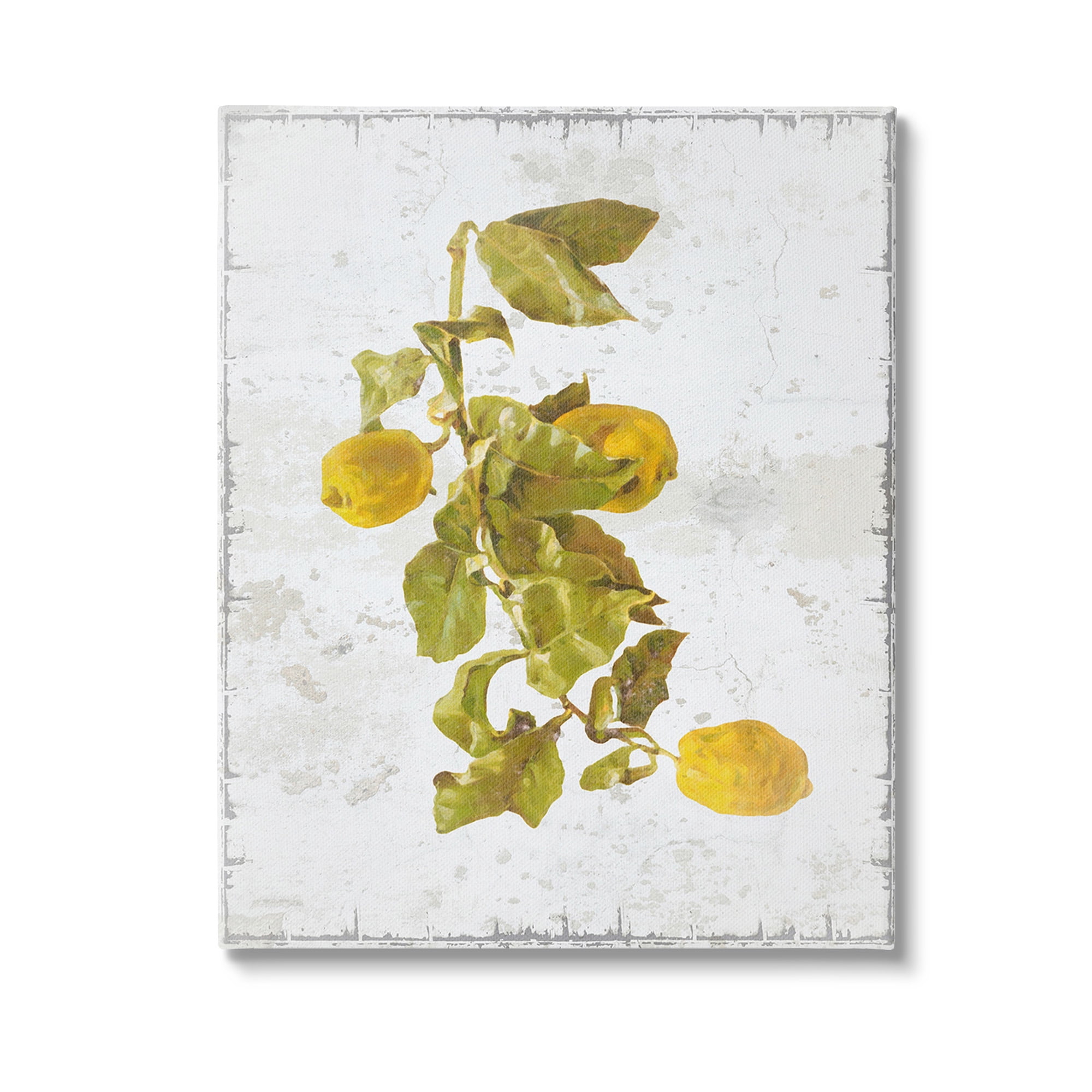 Stupell Industries Natural Lemon Fruits Food & Beverage Painting Gallery Wrapped Canvas Art Print Wall Art, 36 x 48