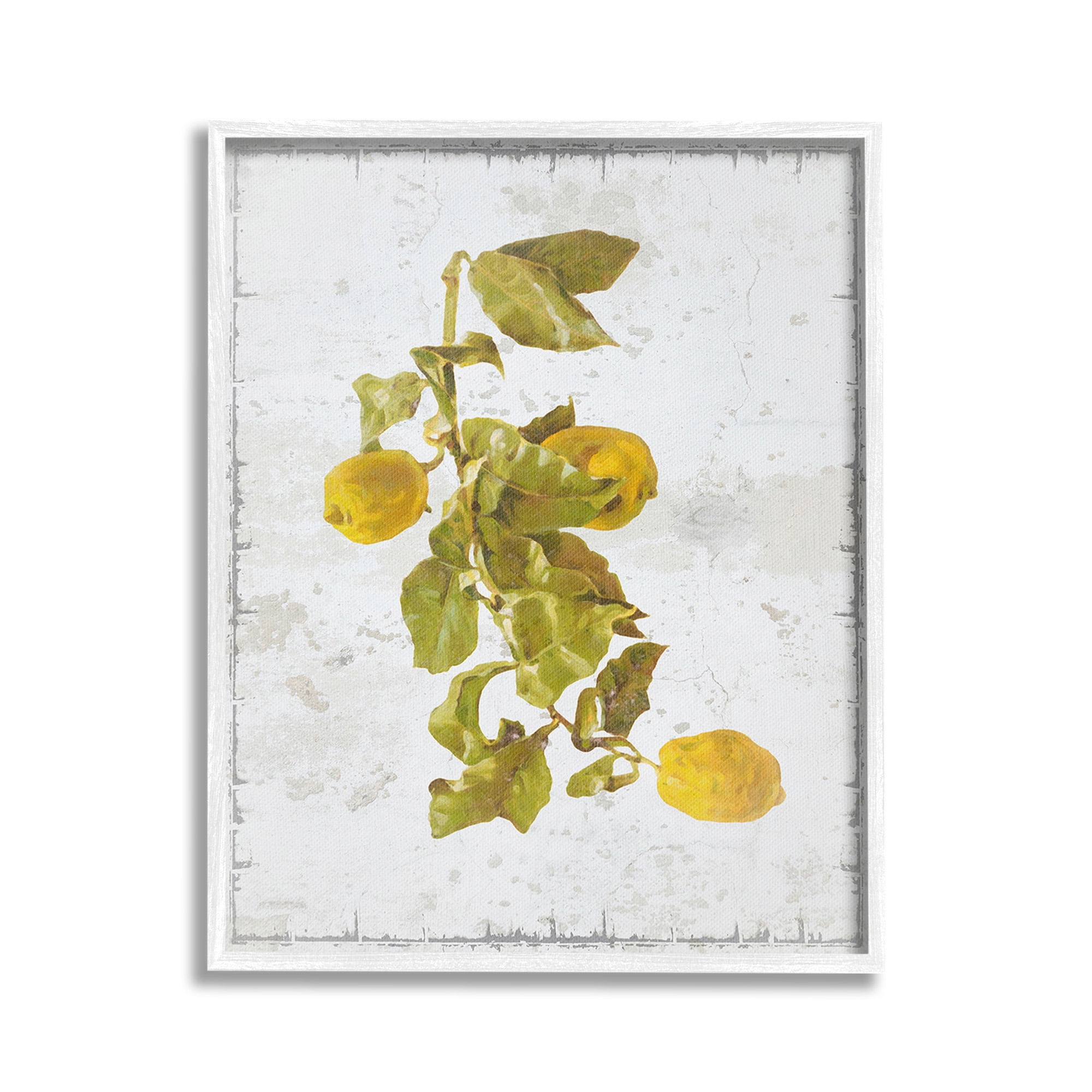 Stupell Industries Natural Lemon Fruits Food & Beverage Painting White Framed Art Print Wall Art, 24 x 30