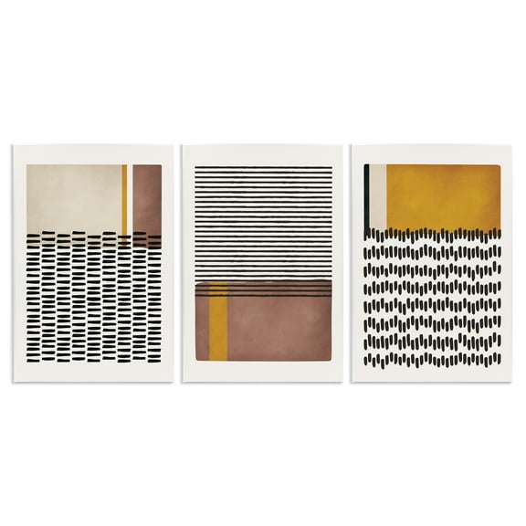 Stupell Industries Natural Lines Pattern Abstract Abstract Painting Unframed Art Print Wall Art, 10 x 15, Set of 3