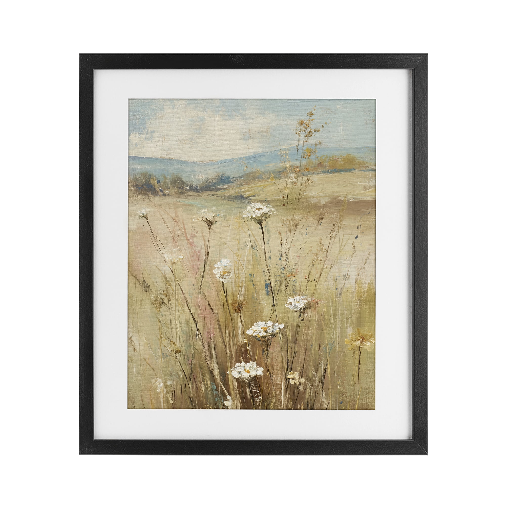Stupell Industries Natural Lush Hillside Blooms Black Framed Print Under Glass, design by Svetlana Aleynikova