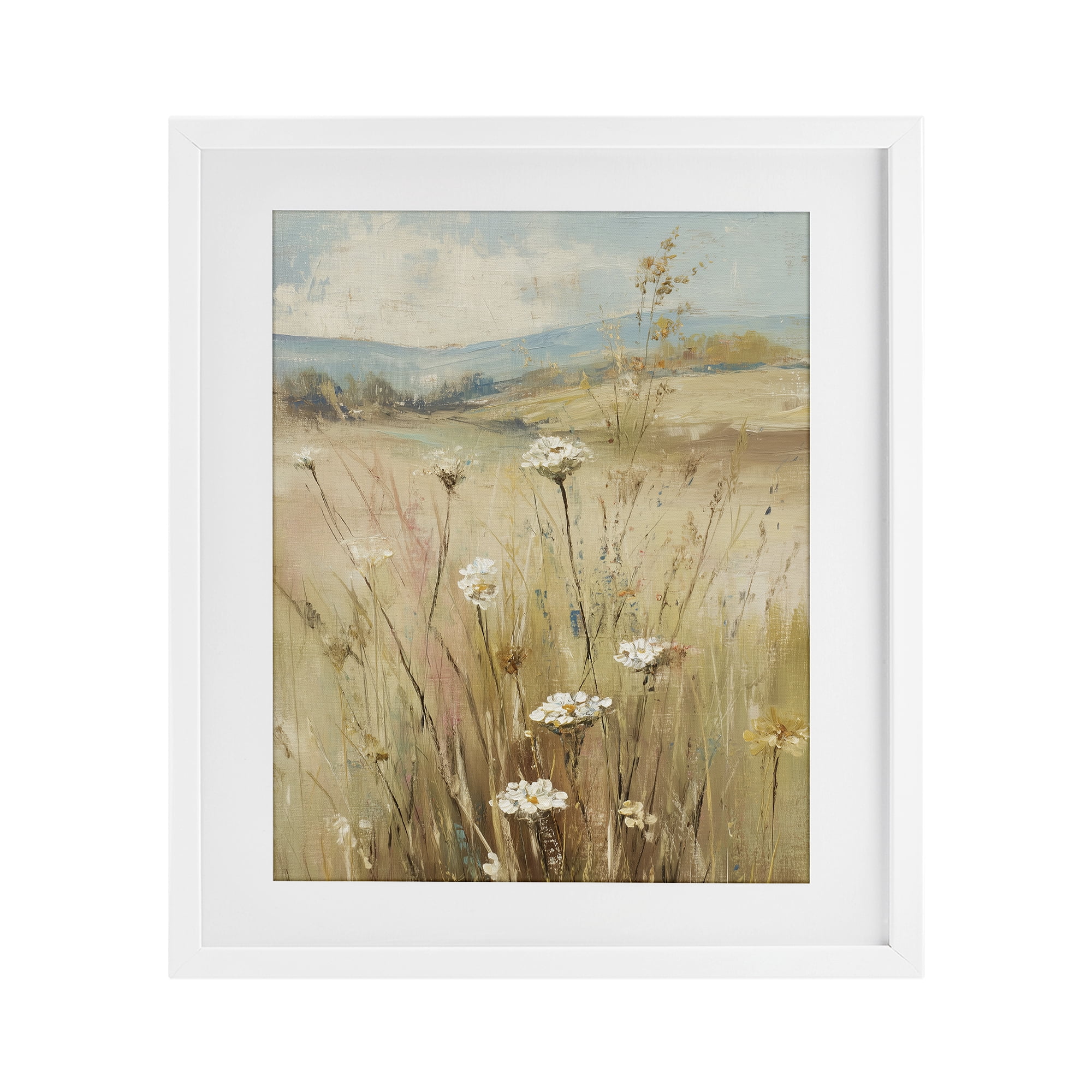 Stupell Industries Natural Lush Hillside Blooms White Framed Print Under Glass, design by Svetlana Aleynikova