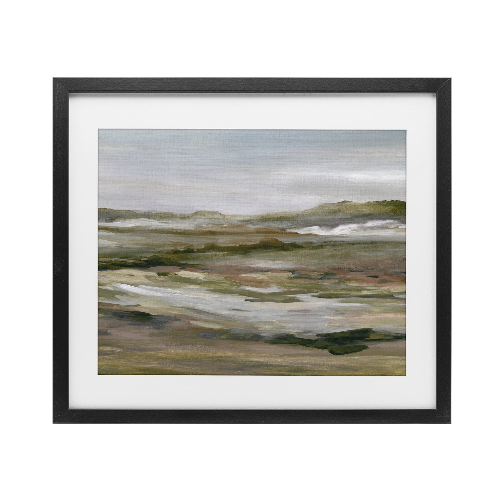 Stupell Industries Natural Meadow Abstract Horizon Black Framed Print Under Glass, design by Carol Robinson