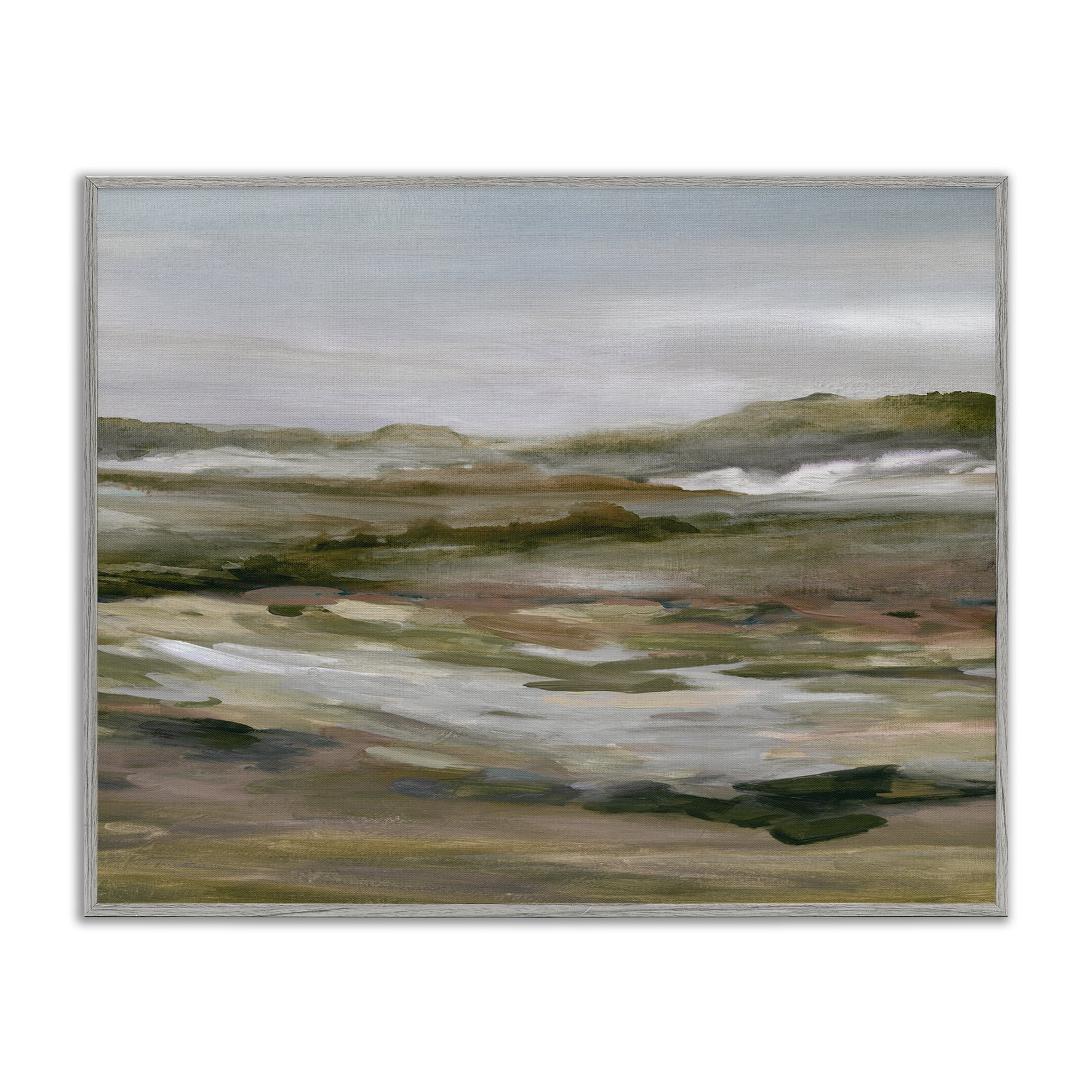 Stupell Industries Natural Meadow Abstract Horizon Gray Framed Giclee Art, design by Carol Robinson