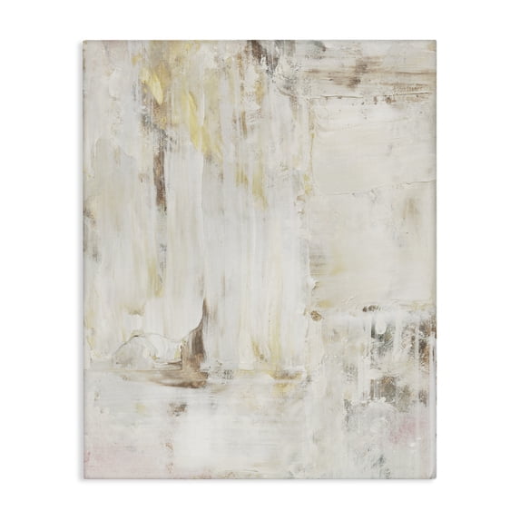 Stupell Industries Natural Muted Abstract Abstract Painting Wrapped Canvas Canvas Art Print Wall Art, 36 x 48