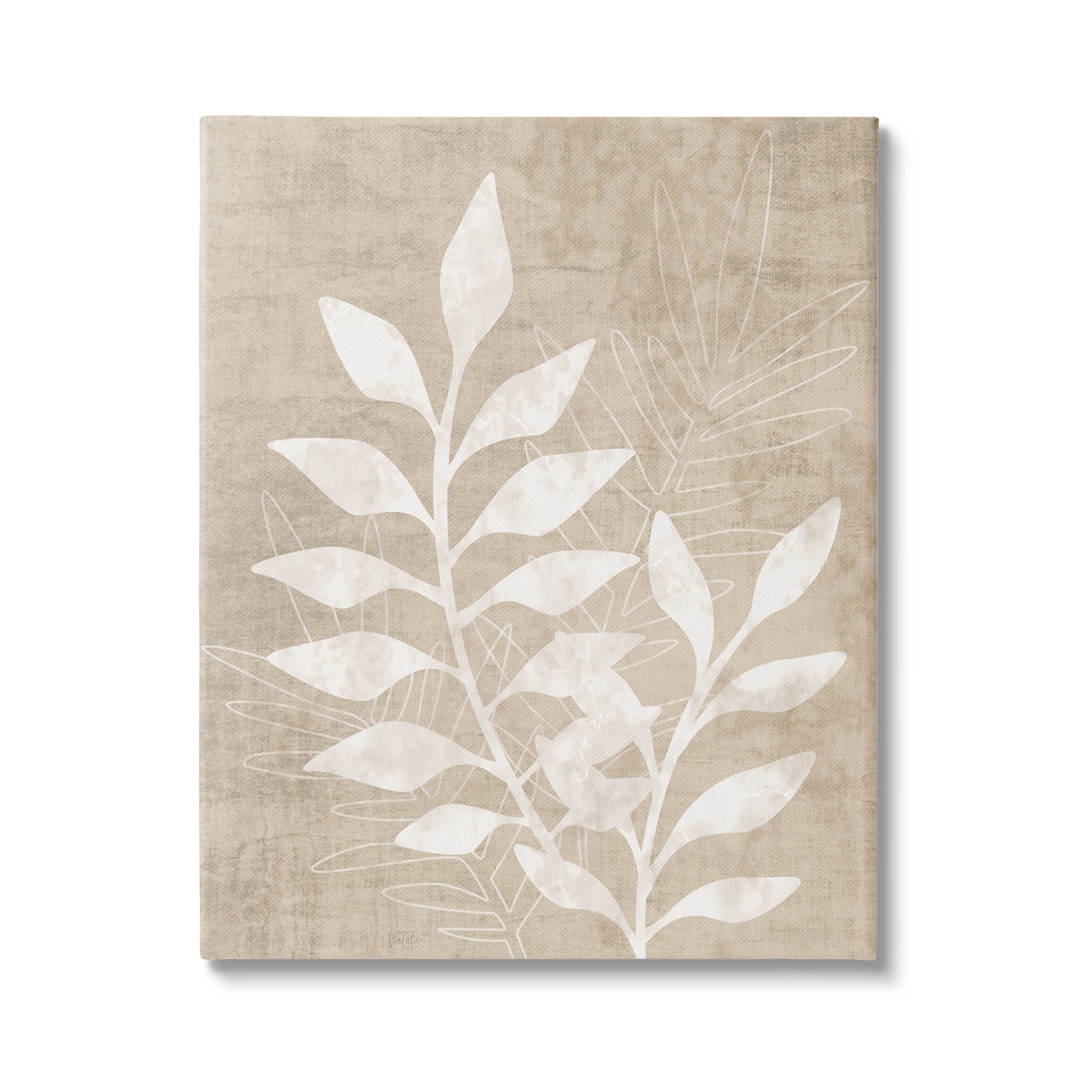 Stupell Industries Natural Neutral Botanical Leaves Graphic Art Gallery Wrapped Canvas Print Wall Art, Design by Natalie Carpentieri