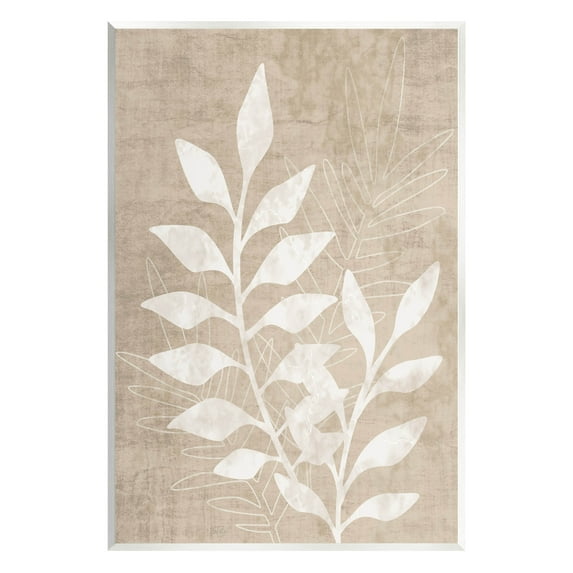 Stupell Industries Natural Neutral Botanical Leaves Graphic Art Unframed Art Print Wall Art, Design by Natalie Carpentieri