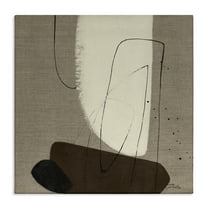 Stupell Industries Natural Oblong Shapes Abstract Painting Gallery Wrapped Canvas Art Print Wall Art, 17 x 17