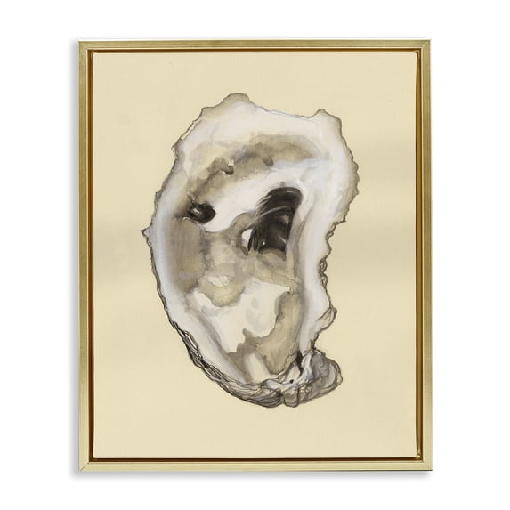 Stupell Industries Tropical Natural Oyster Shell Gold Floating Frame Canvas Art, 25 x 31, by Michael Willett