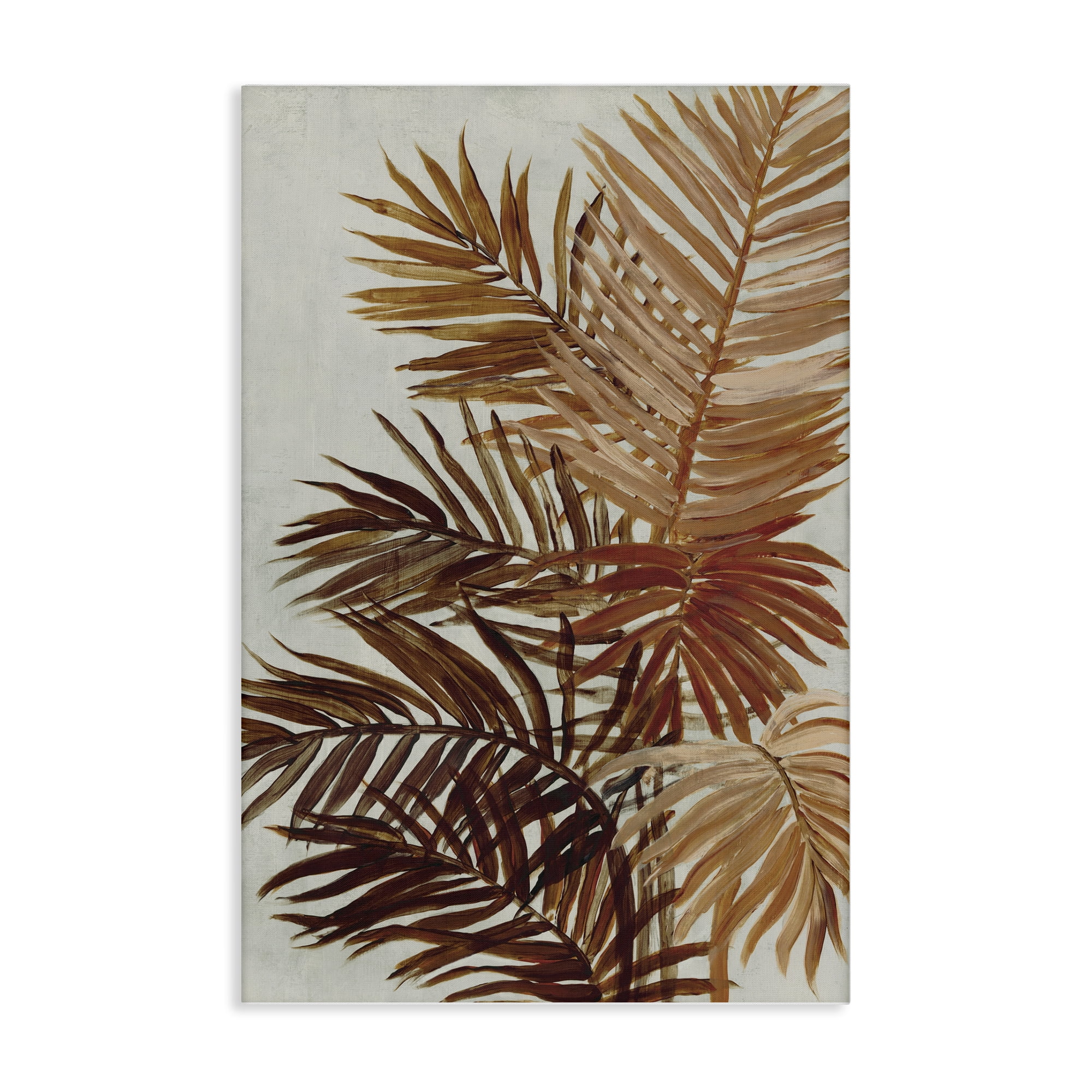 Stupell Industries Natural Palm Leaves Plants & Flowers Painting Wrapped Canvas Art Print Wall Art, 20 x 30