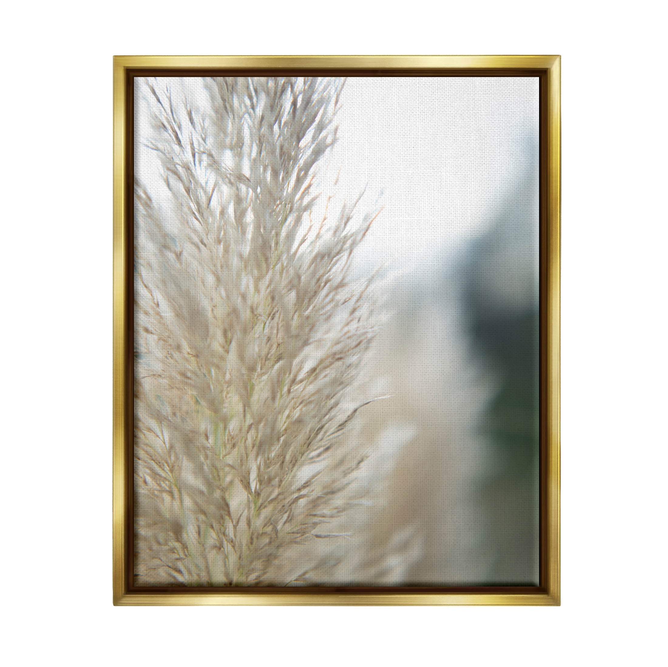 Stupell Industries Natural Pampas Grass Photography Scene Photograph Metallic Gold Floating Framed Canvas Print Wall Art, Design by Jason Johnson