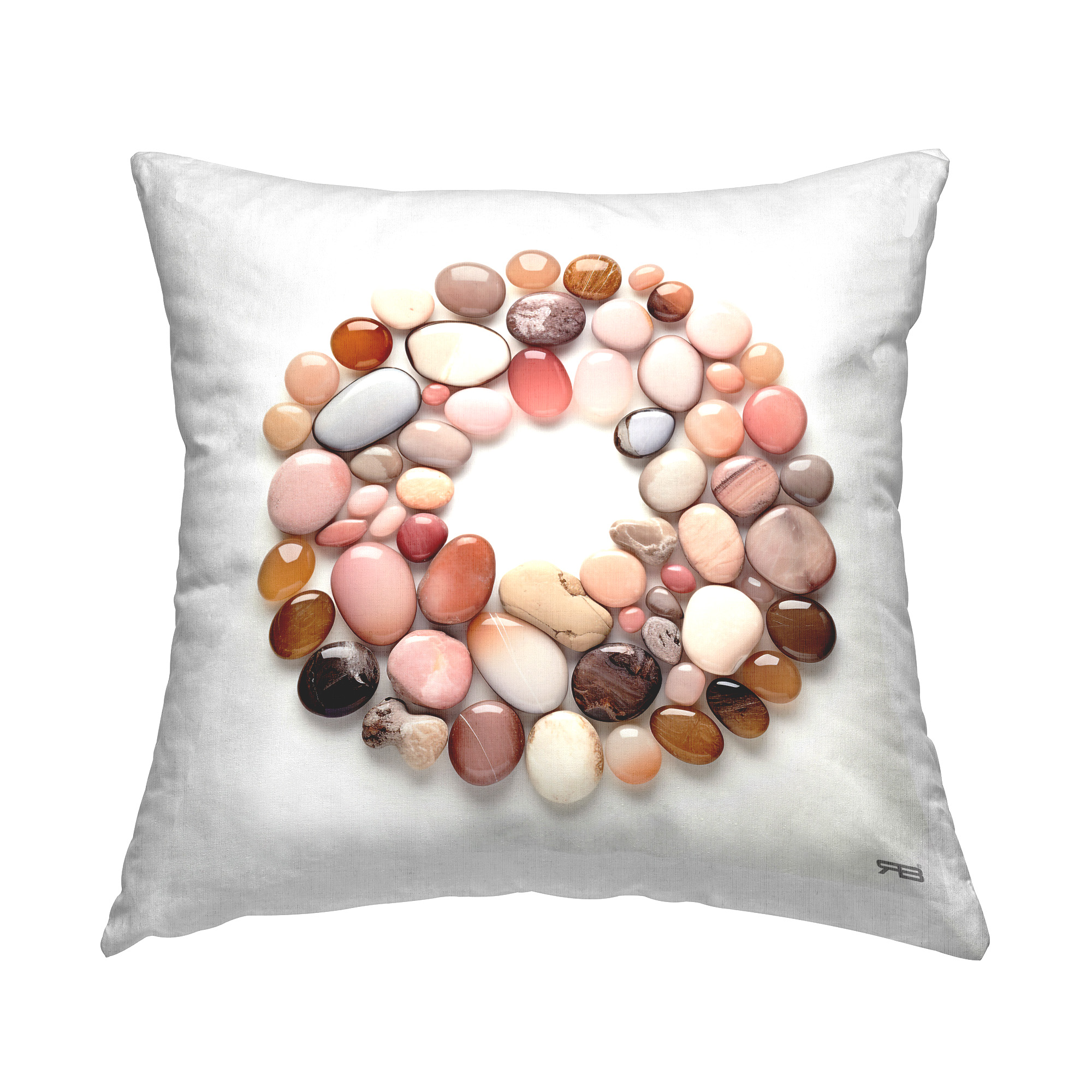 Stupell Industries Natural Pebbles in Circle Decorative Printed Throw Pillow Design by RB