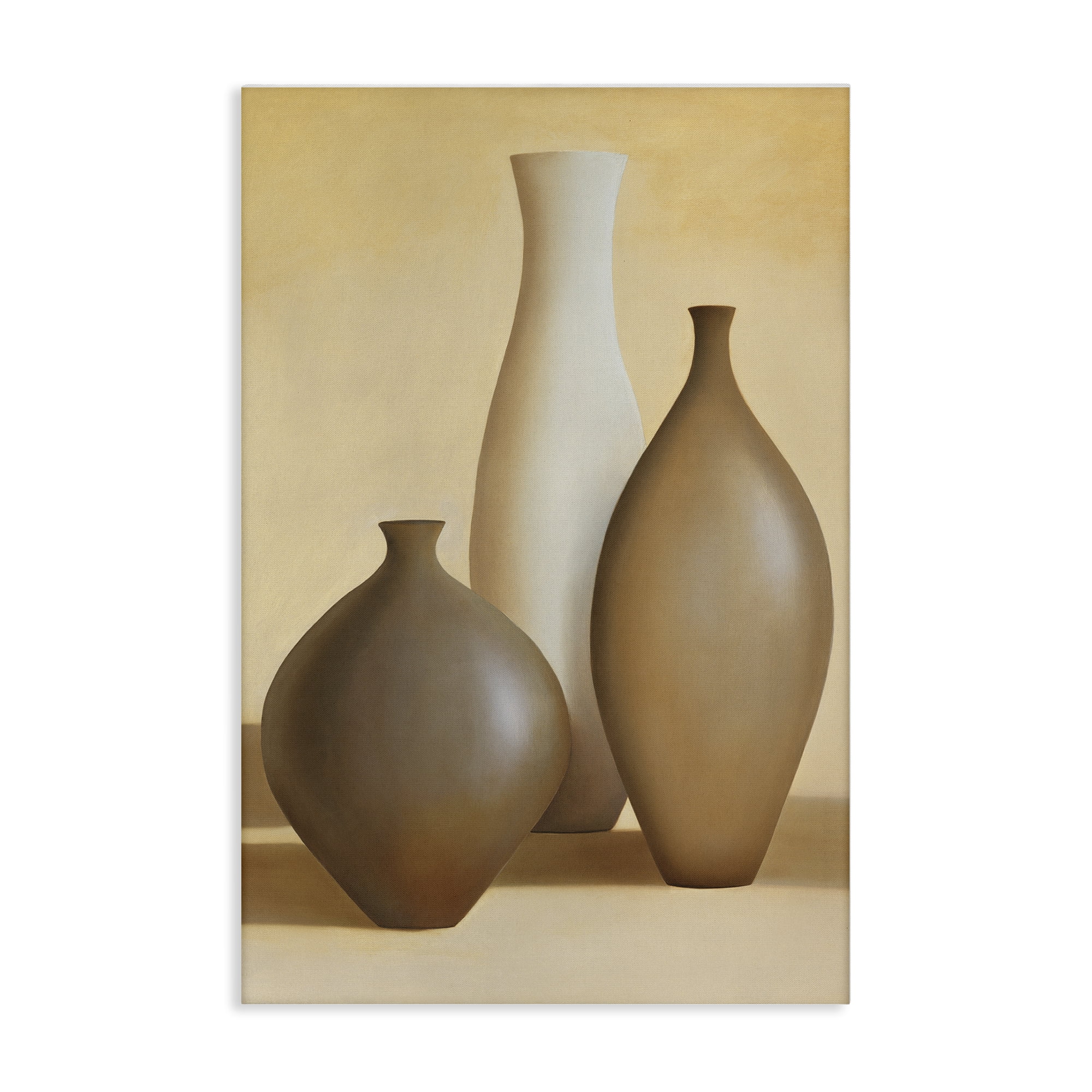 Stupell Industries Natural Pottery Bottles Furniture Painting Wrapped Canvas Art Print Wall Art, 16 x 24