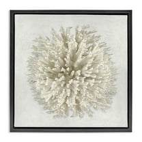 Stupell Industries Natural Round Coral Animals Painting Black Floater Framed Canvas Art Print Wall Art, 18 x 18
