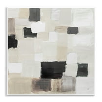 Stupell Industries Natural Square Patchwork Abstract Painting Unframed Art Print Wall Art, 12 x 12