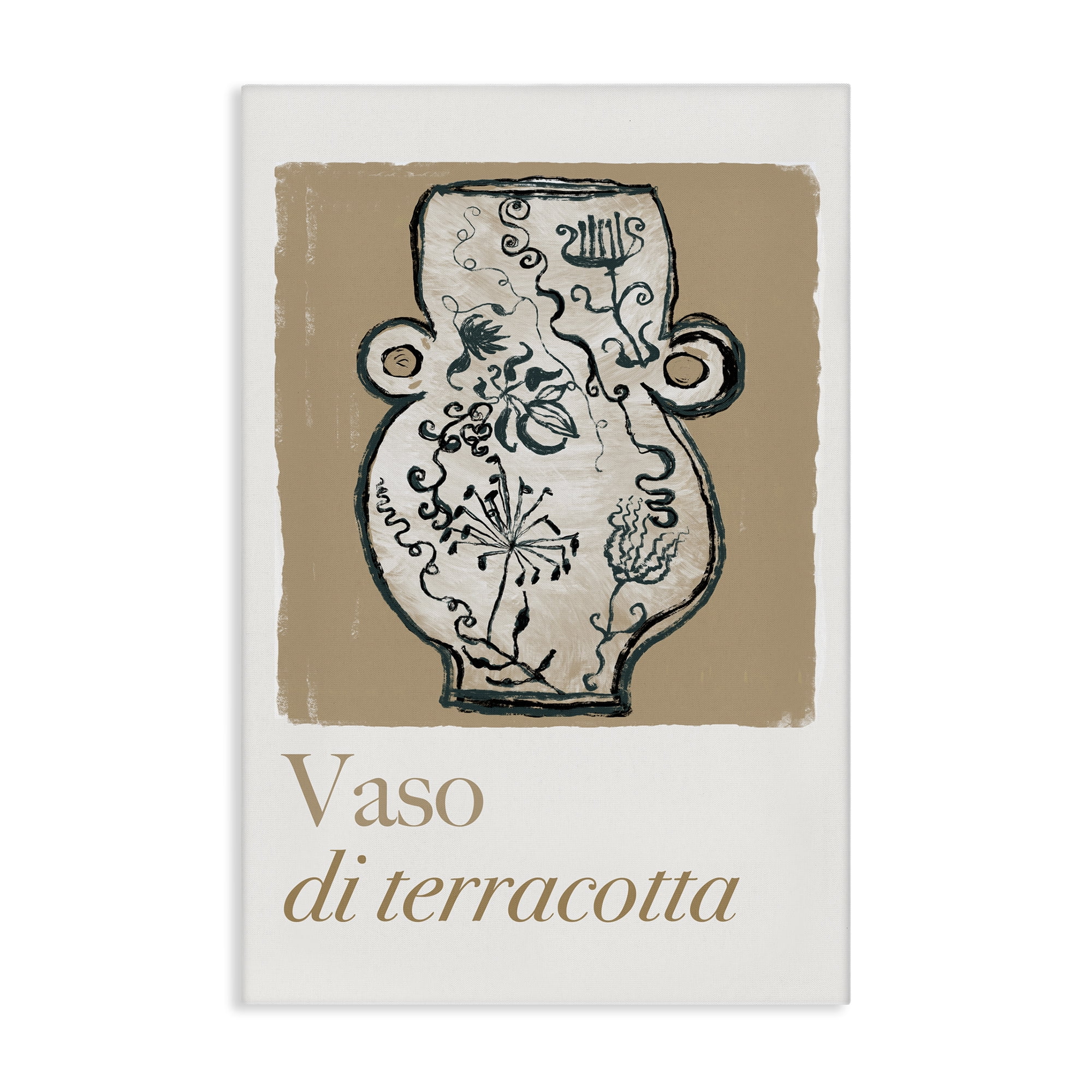 Stupell Industries Natural Terracotta Vase History & Language Painting Wrapped Canvas Art Print Wall Art, 24 x 36