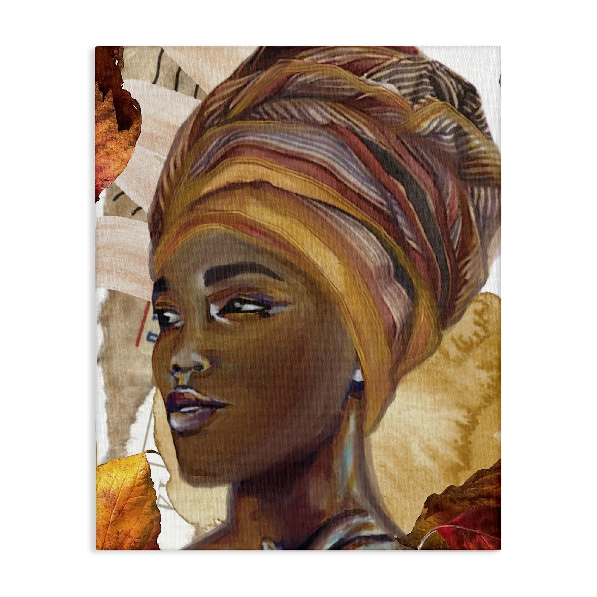 Stupell Industries Natural Tone Woman Portrait People Painting Wrapped Canvas Art Print Wall Art, 36 x 48