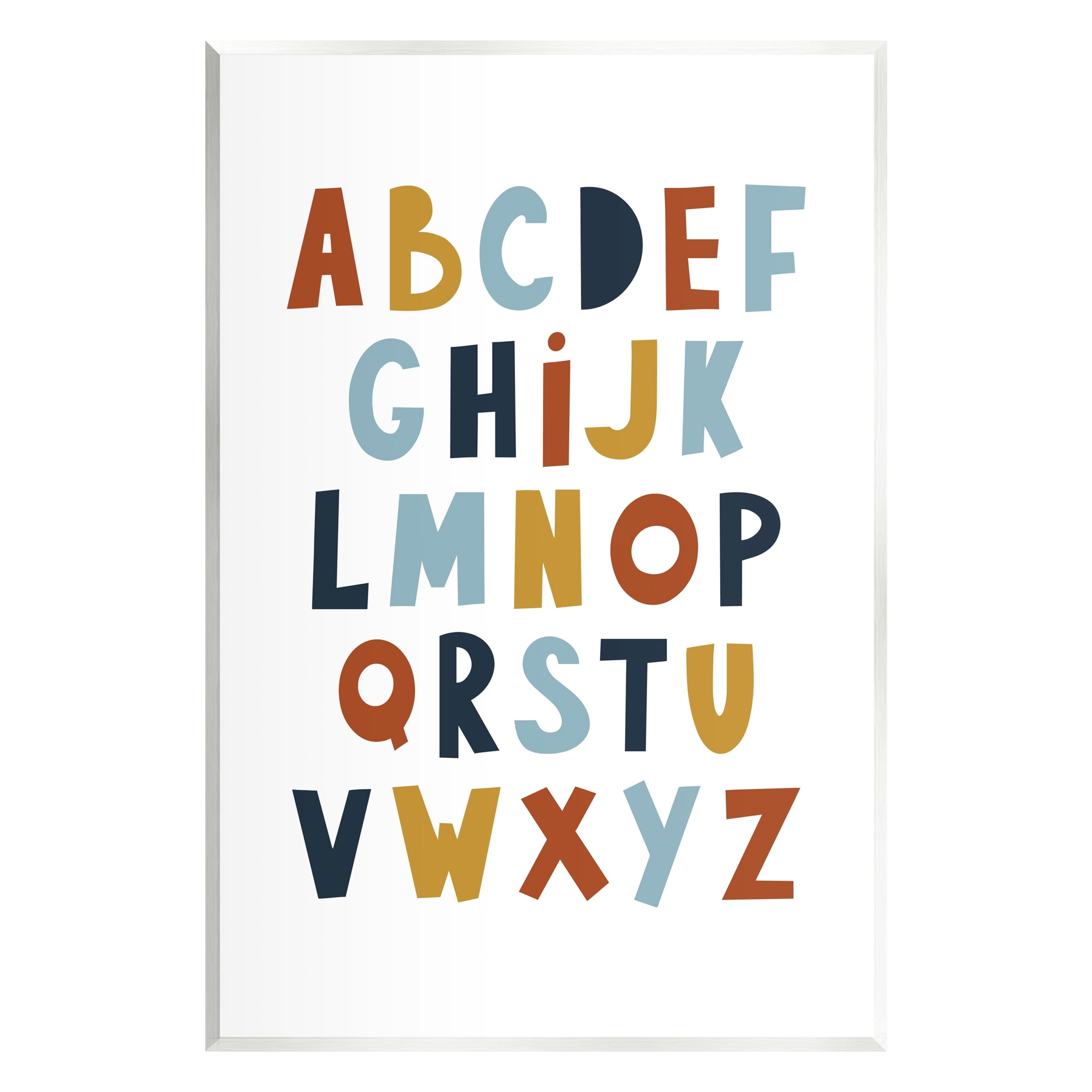 Stupell Industries Natural Tones Alphabet Typography Painting Unframed Art Print Wall Art, 13 x 19