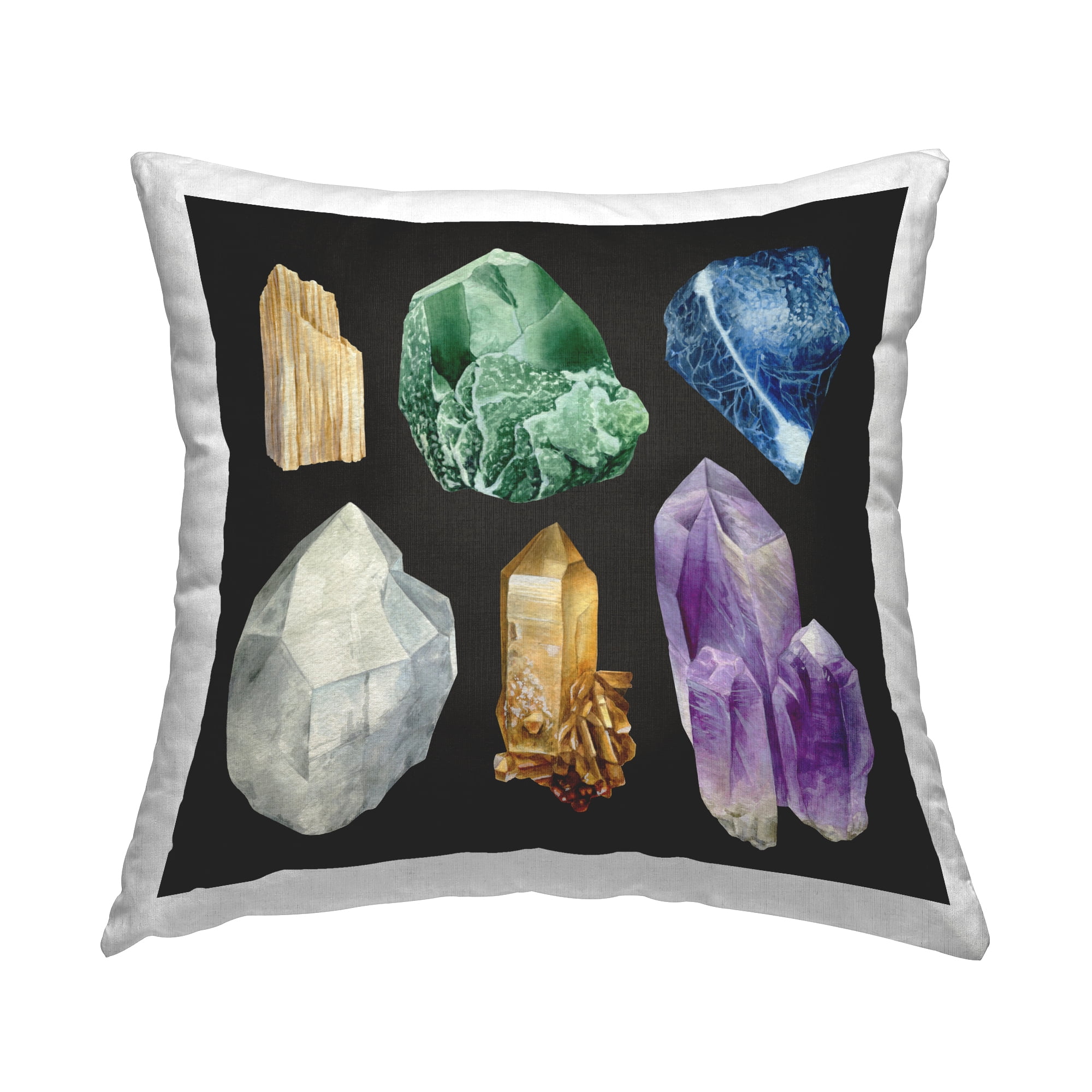 Stupell Industries Natural Varied Gemstones Decorative Printed Throw Pillow Design by Grace Popp .