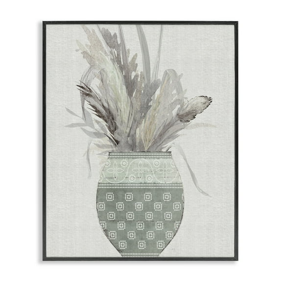 Stupell Industries Natural Wheat Bouquet Plants & Flowers Painting Black Framed Art Print Wall Art, 11 x 14