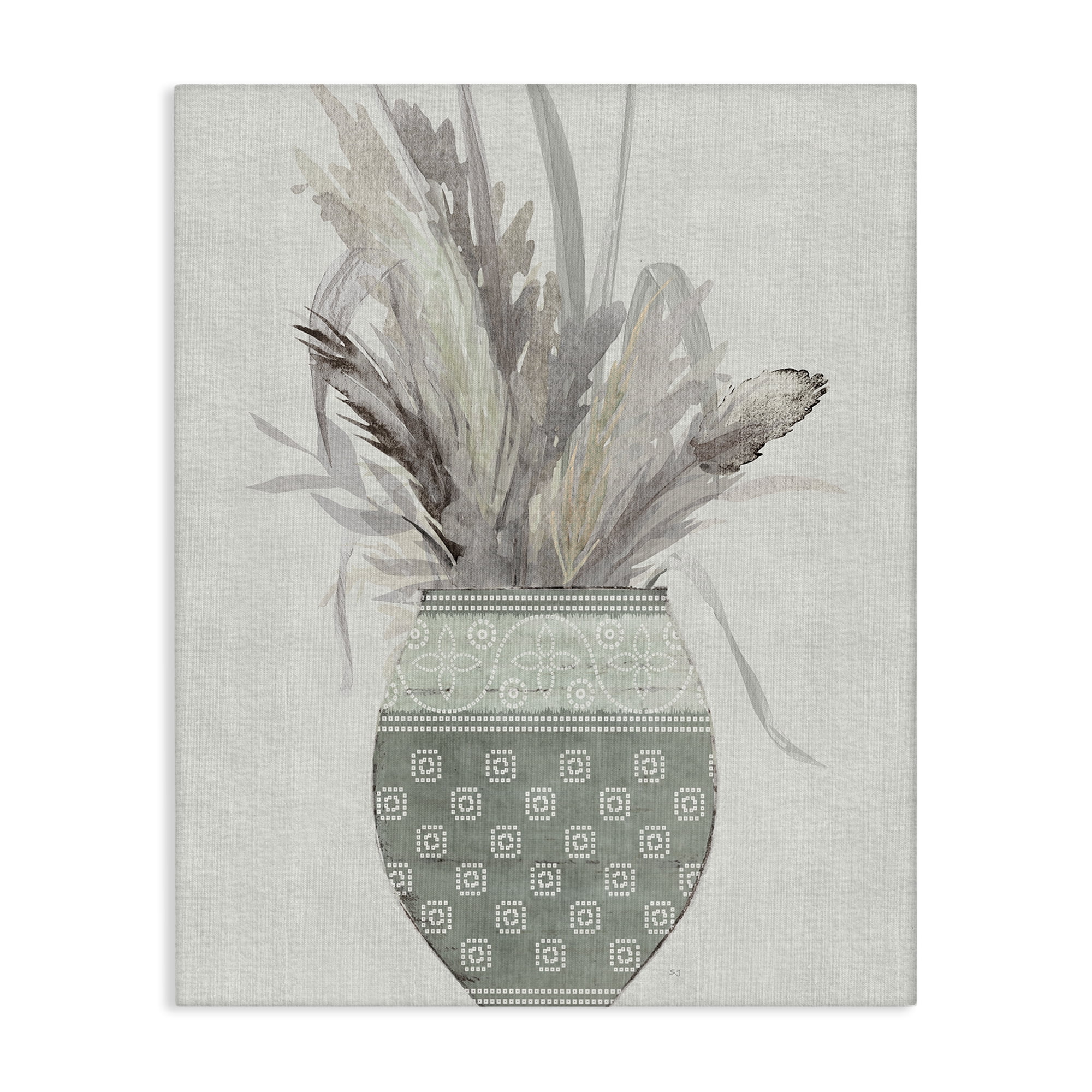 Stupell Industries Natural Wheat Bouquet Plants & Flowers Painting Wrapped Canvas Art Print Wall Art, 16 x 20